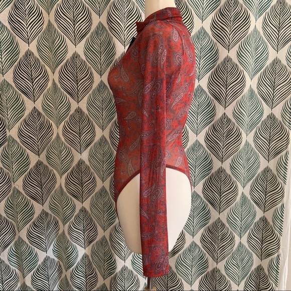 COPY - BORN HONEY | Paisley Sheer Mesh Bodysuit NWT - Picture 6 of 9